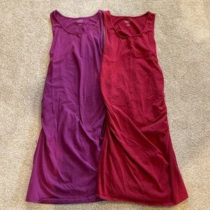 Lot of 2 Isabel Maternity sleeveless bodycon style midi dresses. Size Large